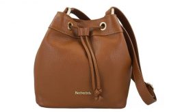 Worek skórzany BARBERINI'S j. brązowy 975-12. Brązowe shopper bag Barberinis, bez wzorów, z lakierowanej skóry, małe, bez dodatków. Za 199.99 zł.