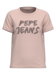 Pepe Jeans Koszulka w kolorze beżowym rozmiar: S. Brązowe bluzki damskie Pepe Jeans, s, bez wzorów, z bawełny, bez kołnierzyka, bez ramiączek. Za 96.60 zł.
