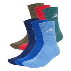Skarpety Cushioned Crew 6 Pairs. Brązowe skarpetki damskie Adidas, bez wzorów. W wyprzedaży za 64.97 zł.