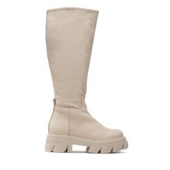 Kozaki Steve Madden. Brązowe kozaki damskie Steve Madden, bez obcasa, na płaskiej podeszwie, bez zapięcia. Za 889.99 zł.