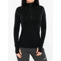 Bluza z zamkiem damska Inov-8 Merino Hoodie HZ. Czarne bluzy damskie Inov-8, bez wzorów, bez kaptura. Za 480.99 zł.