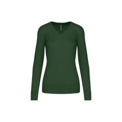 Damski sweter v-neck Kariban. Zielone swetry klasyczne damskie KARIBAN, na zimę, bez kołnierzyka. Za 200.50 zł.