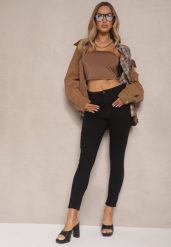 Czarne Jeansy Slim z Bawełną i Wiskozą High Waist Calliran. Czarne jeansy damskie Renee, bez wzorów, z bawełny. Za 69.99 zł.