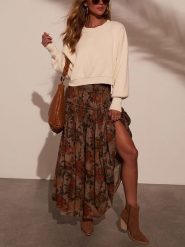 LA Angels Spódnica w kolorze jasnobrązowym rozmiar: S. Brązowe spódnice damskie LA Angels, s, bez wzorów, maxi. Za 152.98 zł.