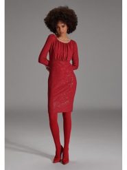 SWING Sukienka w kolorze czerwonym rozmiar: 38. Czerwone sukienki damskie Swing, bez wzorów, bez ramiączek. Za 227.31 zł.