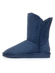ISLAND BOOT Botki zimowe "Adeline" w kolorze granatowym rozmiar: 37. Niebieskie botki damskie Island Boot, na zimę, z materiału, bez obcasa, bez zapięcia. Za 122.96 zł.