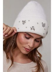 Soft Cashmere Czapka w kolorze białym rozmiar: onesize. Białe czapki damskie Soft Cashmere, bez wzorów, z kaszmiru. Za 92.42 zł.