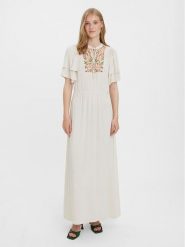 Vero Moda Sukienka letnia Gina 10277291 Écru Regular Fit. Sukienki damskie Vero Moda, bez wzorów, z wiskozy, bez ramiączek. Za 239.99 zł.