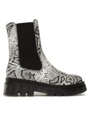 Jenny Fairy Botki HZ69228-1 Szary. Szare botki damskie Jenny Fairy, ze skóry, bez obcasa, na płaskiej podeszwie, bez zapięcia. Za 139.99 zł.