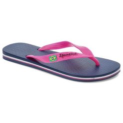 Niebieskie Japonki Ipanema Stylowe Klapki Damskie. Niebieskie klapki damskie Ipanema, bez wzorów, z materiału, bez obcasa, bez zapięcia. Za 89.99 zł.