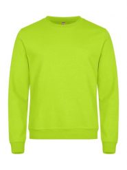 Clique Basic Roundneck bluza unisex, antymechaciowa – visibility green. Zielone bluzy damskie CLIQUE, xl, bez wzorów, z bawełny, bez kaptura. Za 155.70 zł.