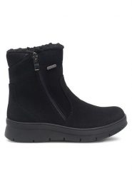 Go Soft Botki INES WS5921-03 Czarny. Czarne botki damskie GO SOFT, ze skóry, bez obcasa, na płaskiej podeszwie, bez zapięcia. Za 199.99 zł.