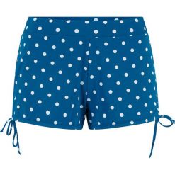 Szorty kąpielowe z figami wewnętrznymi, szybko schnące bonprix niebieskozielono-biały w kropki. Niebieskie bikini bonprix, w kropki. Za 59.99 zł.