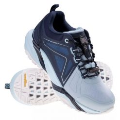 Buty Elbrus Omelio Wp Gr W 92800490737 niebieskie. Niebieskie obuwie trekkingowe damskie z materiału, bez zapięcia. Za 495.46 zł.