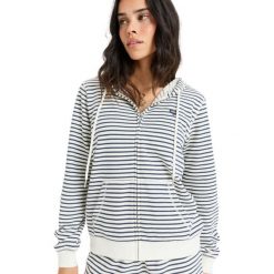 Bluza z kapturem dla Kobiety PERFECT STRIPE Niebieski. Niebieskie bluzy damskie Roxy, bez wzorów, z bawełny, z kapturem. Za 279.99 zł.