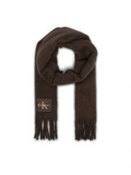 Calvin Klein Szalik LV04F8105G Brązowy ciemny. Brązowe szaliki damskie Calvin Klein, bez wzorów, z poliesteru. Za 329.99 zł.