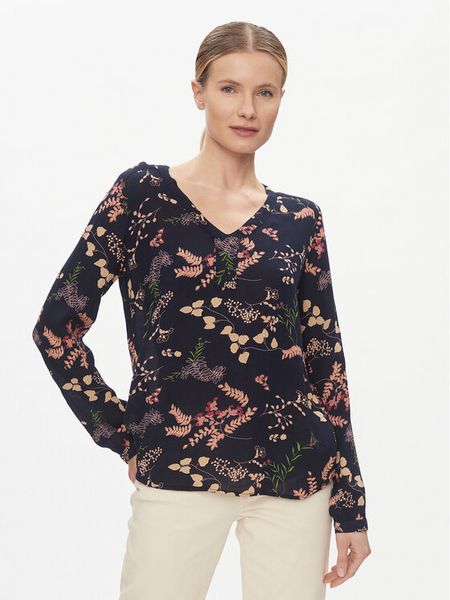 Kaffe Bluzka 10504059 Granatowy Regular Fit. Niebieskie bluzki damskie Kaffe, bez wzorów, z wiskozy, bez kołnierzyka, bez ramiączek. Za 119.99 zł.