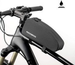Wodoodporna torba na ramę rowerową. Czarne torby sportowe ROCKBROS, bez wzorów, z materiału. Za 119.20 zł.