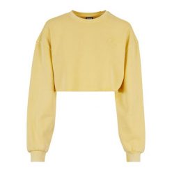 Bluza crop haftowane z kwiatami duże rozmiary dla kobiet Urban Classics. Żółte bluzy damskie Urban Classics, bez wzorów, bez kaptura. Za 244.50 zł.