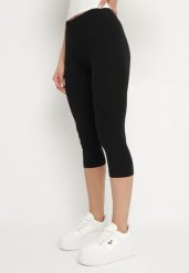 Czarne Bawełniane Legginsy z Wysokim Stanem o Długości 3/4 Firofea. Czarne legginsy damskie Born2be, s, bez wzorów, z bawełny. Za 19.99 zł.