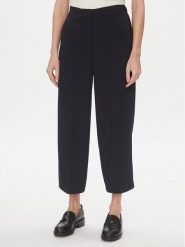 Tommy Hilfiger Spodnie materiałowe WW0WW41908 Granatowy Wide Leg. Niebieskie spodnie materiałowe damskie Tommy Hilfiger, bez wzorów, z materiału. Za 649.99 zł.