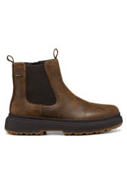 Geox Sztyblety D Lamidie + Grip Abx D46XMD 000CL C6006 Brązowy ciemny. Brązowe botki damskie Geox, ze skóry, bez obcasa, na płaskiej podeszwie, bez zapięcia. Za 769.99 zł.