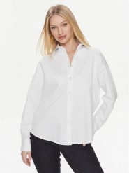 Guess Koszula Ls Nicla W4RH51 WD2M1 Biały Regular Fit. Białe koszule damskie Guess, l, z aplikacjami, z bawełny, bez kołnierzyka, bez ramiączek. Za 479.99 zł.