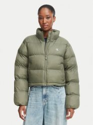 Calvin Klein Jeans Kurtka zimowa Essential LV047H503G Khaki Regular Fit. Brązowe kurtki damskie Calvin Klein Jeans, na zimę, s, bez wzorów, z jeansu, bez kaptura. Za 849.99 zł.