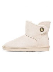 ISLAND BOOT Botki zimowe "Catalina" w kolorze kremowym rozmiar: 39. Brązowe botki damskie Island Boot, na zimę, z materiału, bez obcasa, bez zapięcia. Za 127.95 zł.