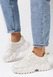 Beżowe Sneakersy Myratea. Brązowe obuwie sportowe damskie Born2be, z jeansu, bez zapięcia. Za 119.99 zł.