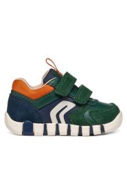 Geox Sneakersy B Iupidoo Boy B3555D 05422 C3P2T Zielony. Zielone buty sportowe chłopięce Geox, ze skóry, bez zapięcia. Za 269.99 zł.