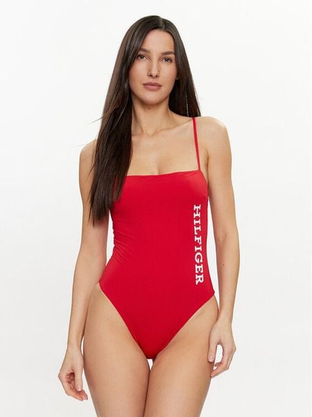 Tommy Hilfiger Strój kąpielowy UW0UW05306 Czerwony. Czerwone stroje jednoczęściowe Tommy Hilfiger, bez wzorów, z syntetyku. Za 239.99 zł.
