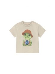 Mayoral T-Shirt 1016 Beżowy Regular Fit. Brązowe t-shirty i koszulki chłopięce Mayoral, bez wzorów, z bawełny, bez kołnierzyka, bez ramiączek. Za 69.99 zł.