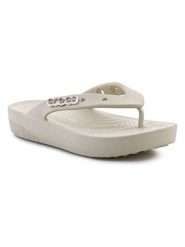 Crocs Japonki "Classic Platform" w kolorze kremowym rozmiar: 36/37. Brązowe klapki damskie Crocs, bez wzorów, z otwartym noskiem, bez obcasa, na platformie, bez zapięcia. Za 149.31 zł.