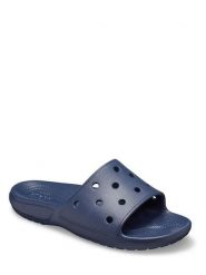 Crocs Klapki "Classic Slide" w kolorze granatowym rozmiar: 36/37. Niebieskie klapki damskie Crocs, bez wzorów, z otwartym noskiem, bez obcasa, bez zapięcia. Za 57.45 zł.