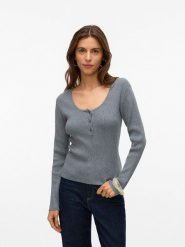 ONLY Sweter w kolorze szarym rozmiar: XL. Szare swetry klasyczne damskie Only, xl, prążkowane, bez kołnierzyka. Za 96.60 zł.