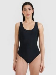 4F Kostium kąpielowy jednoczęściowy damski - czarny S. Czarne szorty damskie 4F, bez wzorów, z elastanu. Za 129.99 zł.