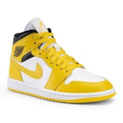Buty damskie Nike Air Jordan 1 Mid. Żółte obuwie sportowe damskie Nike, bez zapięcia, do biegania, Nike Air Jordan. Za 648.99 zł.