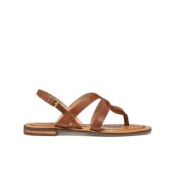 Sandały damskie Geox Sozy QC C. Brązowe sandały damskie Geox, bez wzorów, z gumy, bez obcasa, bez zapięcia. Za 332.99 zł.