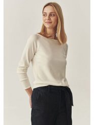 TATUUM Koszulka w kolorze kremowym rozmiar: L. Brązowe bluzki damskie TATUUM, l, bez wzorów, bez kołnierzyka, bez ramiączek. Za 100.28 zł.