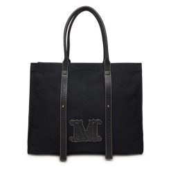 Torebka Max Mara Beachwear. Czarne shopper bag Max Mara Beachwear, bez wzorów, bez dodatków. Za 539.99 zł.
