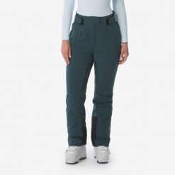 Spodnie narciarskie damskie Quechua SKP 900. Czarne spodnie sportowe damskie QUECHUA, na zimę, l, bez wzorów, z materiału, narciarskie. Za 549.99 zł.