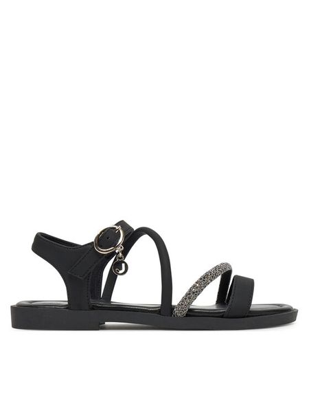 JENNY Sandały CM240827-6 Czarny. Czarne sandały dziewczęce Jenny, z materiału, bez obcasa, bez zapięcia. Za 89.99 zł.