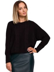 Made of emotion Sweter w kolorze czarnym rozmiar: S/M. Czarne swetry klasyczne damskie Made Of Emotion, m, ze splotem, bez kołnierzyka. Za 96.60 zł.