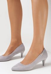 Szare Czółenka Dephomene. Szare czółenka damskie Born2be, bez wzorów, bez obcasa, na szpilce. Za 54.99 zł.