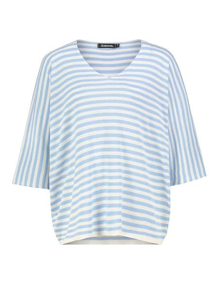 Sublevel Sweter w kolorze błękitno-białym rozmiar: S/M. Białe swetry klasyczne damskie Sublevel, m, bez kołnierzyka. Za 104.89 zł.