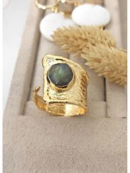 Nakkash Pozłacany pierścionek z topazem rozmiar: onesize. Szare pierścionki damskie Nakkash, z topazem, pozłacane. Za 108.74 zł.