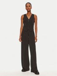DKNY Kombinezon DD4GDA53 Czarny Regular Fit. Czarne sukienki damskie DKNY, bez wzorów, z syntetyku, bez ramiączek. Za 399.99 zł.