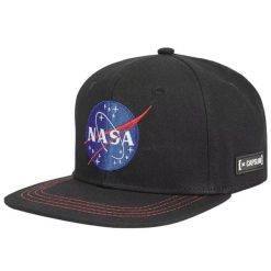Czapka z daszkiem Capslab Space Mission NASA Snapback Cap - CL/NASA/1/US2. Czarne czapki z daszkiem damskie CapsLab, z aplikacjami, z bawełny. Za 153.40 zł.