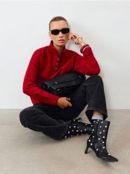 Jeansy baggy z kontrastowymi przeszyciami i panelami - czarny. Czarne jeansy damskie Sinsay. Za 69.99 zł.